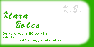 klara bolcs business card